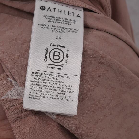 NEW Athleta Brooklyn Textured Ankle Pants Rose Pink Women's Plus Size 24 - Picture 10 of 10